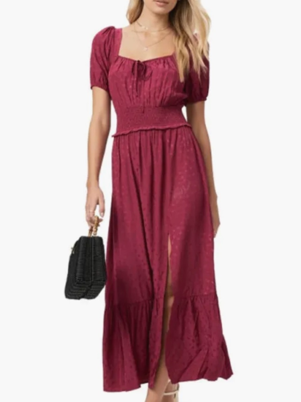 The PAIGE Avonne Dobby Maxi Dress in Berry Jam